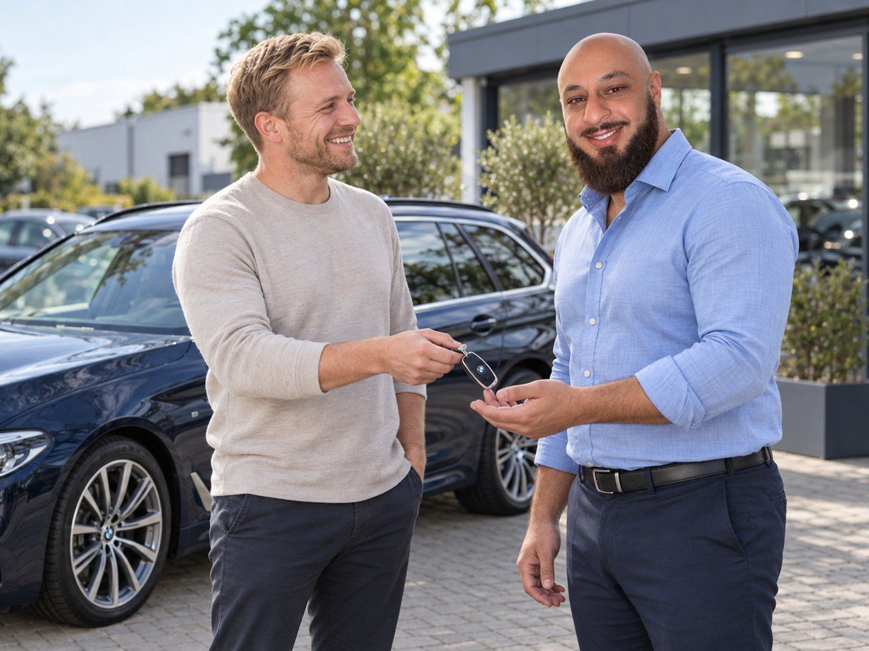 Autoankauf in Ludwigsburg Kunde übergibt den Autoschlüssel – Autoankauf Ludwigsburg
